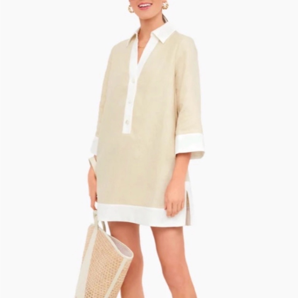 Tuckernuck Beige and White Cover-Up Dress